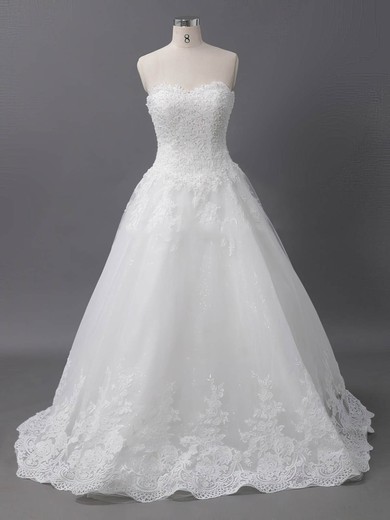 Ball Gown Sweetheart Tulle Court Train with Sequins Wedding Dresses #Milly00022905