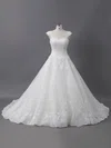 Ball Gown Sweetheart Tulle Sweep Train Wedding Dresses With Appliques Lace #Milly00022907