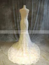 Trumpet/Mermaid Sweetheart Tulle Sweep Train with Appliques Lace Wedding Dresses #Milly00022915