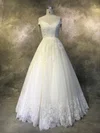 Ball Gown Off-the-shoulder Tulle Court Train Wedding Dresses With Beading #Milly00022929