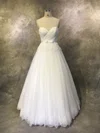 Ball Gown Sweetheart Tulle Floor-length Wedding Dresses With Appliques Lace #Milly00022934