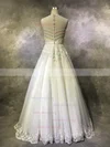 Princess Scoop Neck Tulle Floor-length with Sashes / Ribbons Wedding Dresses #Milly00022939