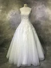 Ball Gown Sweetheart Tulle Floor-length Wedding Dresses With Appliques Lace #Milly00022952