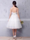 Princess Scoop Neck Tulle Knee-length with Sashes / Ribbons Wedding Dresses #Milly00022987