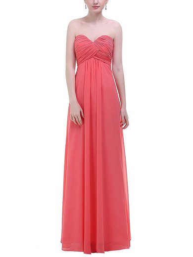 Empire Sweetheart Chiffon Floor-length with Ruffles Bridesmaid Dresses #Milly01013447