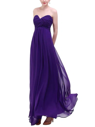 Empire Sweetheart Chiffon Floor-length with Ruffles Bridesmaid Dresses #Milly01013453