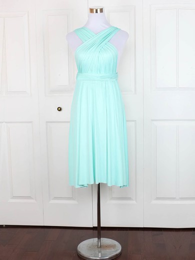 A-line V-neck Jersey Short/Mini with Ruffles Bridesmaid Dresses #Milly01013129