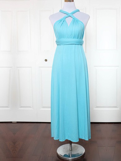 A-line V-neck Jersey Ankle-length with Ruffles Bridesmaid Dresses #Milly01013130