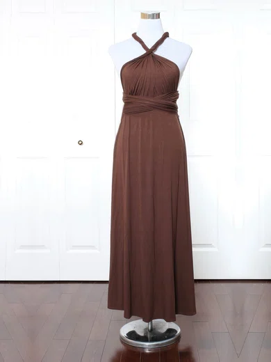 A-line V-neck Jersey Ankle-length with Ruffles Bridesmaid Dresses #Milly01013142