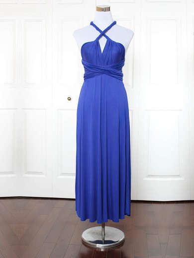 A-line V-neck Jersey Ankle-length with Ruffles Bridesmaid Dresses #Milly01013153