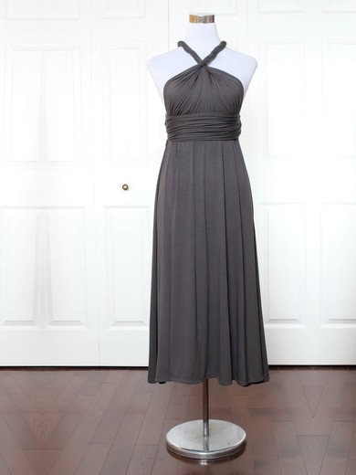 A-line V-neck Jersey Ankle-length with Ruffles Bridesmaid Dresses #Milly01013155