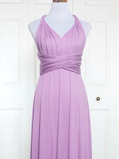 A-line V-neck Jersey Knee-length with Ruffles Bridesmaid Dresses #Milly01013164