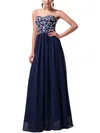 A-line Sweetheart Chiffon Floor-length Beading Prom Dresses #Milly020104157