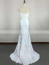 Trumpet/Mermaid Strapless Silk-like Satin Sweep Train Appliques Lace Prom Dresses #Milly020104221