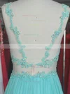 A-line V-neck Chiffon Floor-length Beading Prom Dresses #Milly020104223