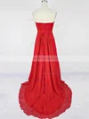 A-line Sweetheart Chiffon Sweep Train Beading Prom Dresses #Milly020104242