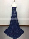 Trumpet/Mermaid Sweetheart Lace Sweep Train with Beading Prom Dresses #Milly020104248
