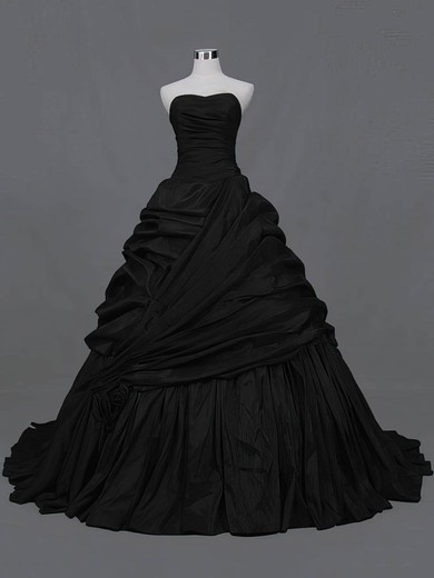 Ball Gown Strapless Taffeta Court Train with Pick-Ups Prom Dresses #Milly020104473