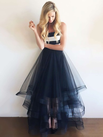 Princess Strapless Tulle Floor-length Tiered Prom Dresses #Milly020104508