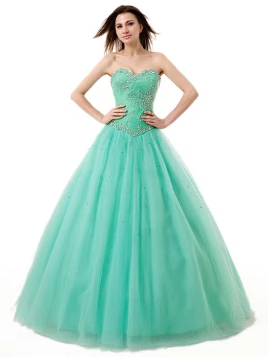 Ball Gown Sweetheart Tulle Floor-length with Beading Quinceanera Dresses #Milly02072546