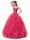 Ball Gown Sweetheart Organza Floor-length with Cascading Ruffles Quinceanera Dresses #Milly02072547