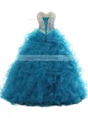 Ball Gown Sweetheart Organza Floor-length with Cascading Ruffles Quinceanera Dresses #Milly02072550