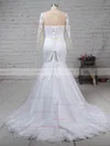 Trumpet/Mermaid Sweetheart Tulle Sweep Train with Appliques Lace Wedding Dresses #Milly00023009