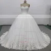 Ball Gown Sweetheart Tulle Chapel Train with Appliques Lace Wedding Dresses #Milly00023034