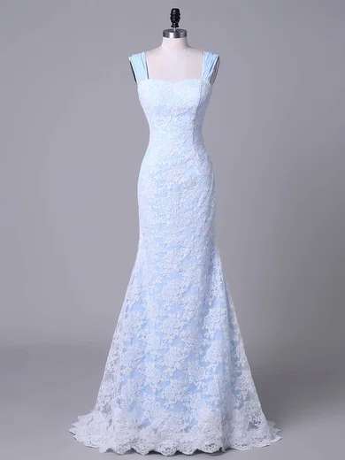 Trumpet/Mermaid Sweetheart Lace Sweep Train Wedding Dresses #Milly00023044