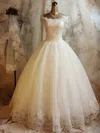 Ball Gown Off-the-shoulder Tulle Floor-length Wedding Dresses With Beading #Milly00023068