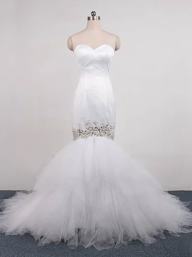 Tulle Trumpet Mermaid Sweetheart Beading Wedding Dress Tulle Trumpet Mermaid Sweetheart Beading Wedding Dress