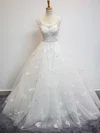 Ball Gown Illusion Tulle Floor-length Wedding Dresses With Beading #Milly00023072