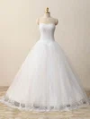 Ball Gown Sweetheart Tulle Floor-length Wedding Dresses With Appliques Lace #Milly00023083