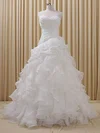Ball Gown Sweetheart Organza Court Train Wedding Dresses With Cascading Ruffles #Milly00023085