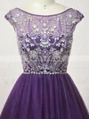 A-line Scoop Neck Tulle Short/Mini with Crystal Detailing Prom Dresses #Milly020104131