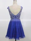 A-line Scoop Neck Chiffon Tulle Short/Mini with Beading Prom Dresses #Milly020104143