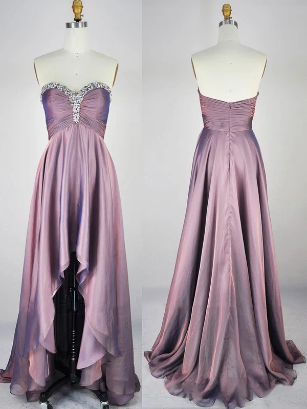 A-line Sweetheart Chiffon Asymmetrical Ruffles Prom Dresses #Milly020104291