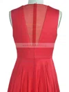 A-line Scoop Neck Silk-like Satin Floor-length Ruffles Prom Dresses #Milly020104297