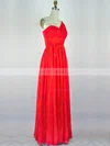Empire One Shoulder Chiffon Floor-length Crystal Brooch Prom Dresses #Milly020104307