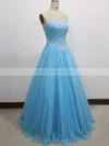 Ball Gown Sweetheart Tulle Floor-length Lace Prom Dresses #Milly020104337