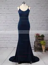 Trumpet/Mermaid Scoop Neck Jersey Sweep Train Beading Prom Dresses #Milly020104549
