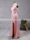 Trumpet/Mermaid V-neck Silk-like Satin Floor-length Split Front Prom Dresses #Milly020104553