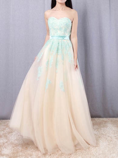 Princess Sweetheart Tulle Floor-length Beading Prom Dresses #Milly020104566