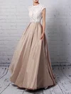 Ball Gown Scoop Neck Lace Taffeta Floor-length Sashes / Ribbons Prom Dresses #Milly020104573