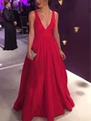 Ball Gown V-neck Silk-like Satin Floor-length Bow Prom Dresses Sale #sale020104603