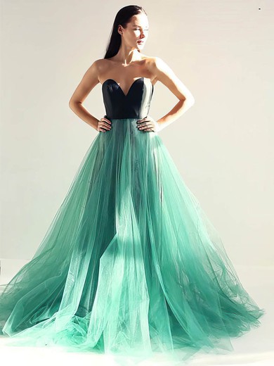 Princess Sweetheart Tulle Sweep Train Prom Dresses #Milly020104854