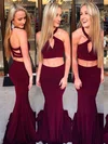 Trumpet/Mermaid Halter Jersey Sweep Train Prom Dresses #Milly020104944