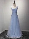 Princess Sweetheart Tulle Floor-length Appliques Lace Prom Dresses #Milly020104948