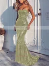 Trumpet/Mermaid Sweetheart Sequined Sweep Train Prom Dresses #Milly020104962