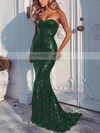 Trumpet/Mermaid Sweetheart Sequined Sweep Train Prom Dresses #Milly020104962